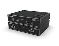 KVXHP Series MST KVM Extender over CATx/Fiber - Quad-Monitor, 4K DisplayPort, USB HID, Serial, Audio